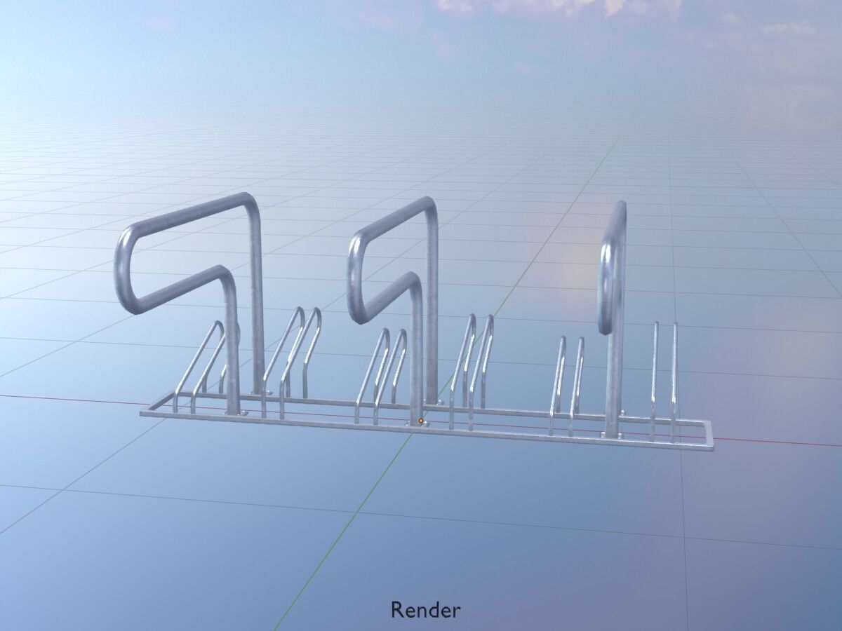 Bicycle Lean-to Parker Version 1 Low-poly 3D model_19