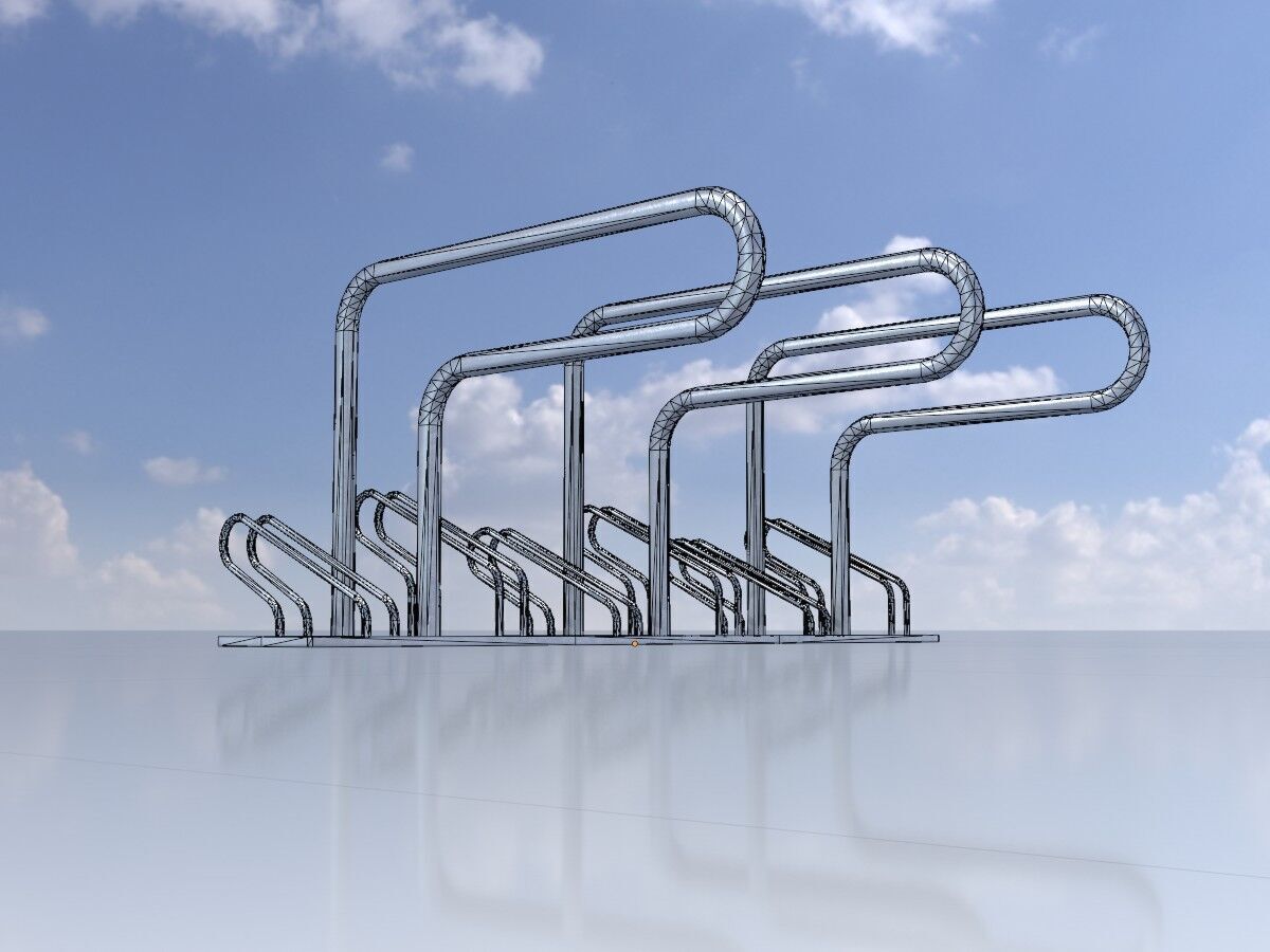 Bicycle Lean-to Parker Version 1 Low-poly 3D model_6