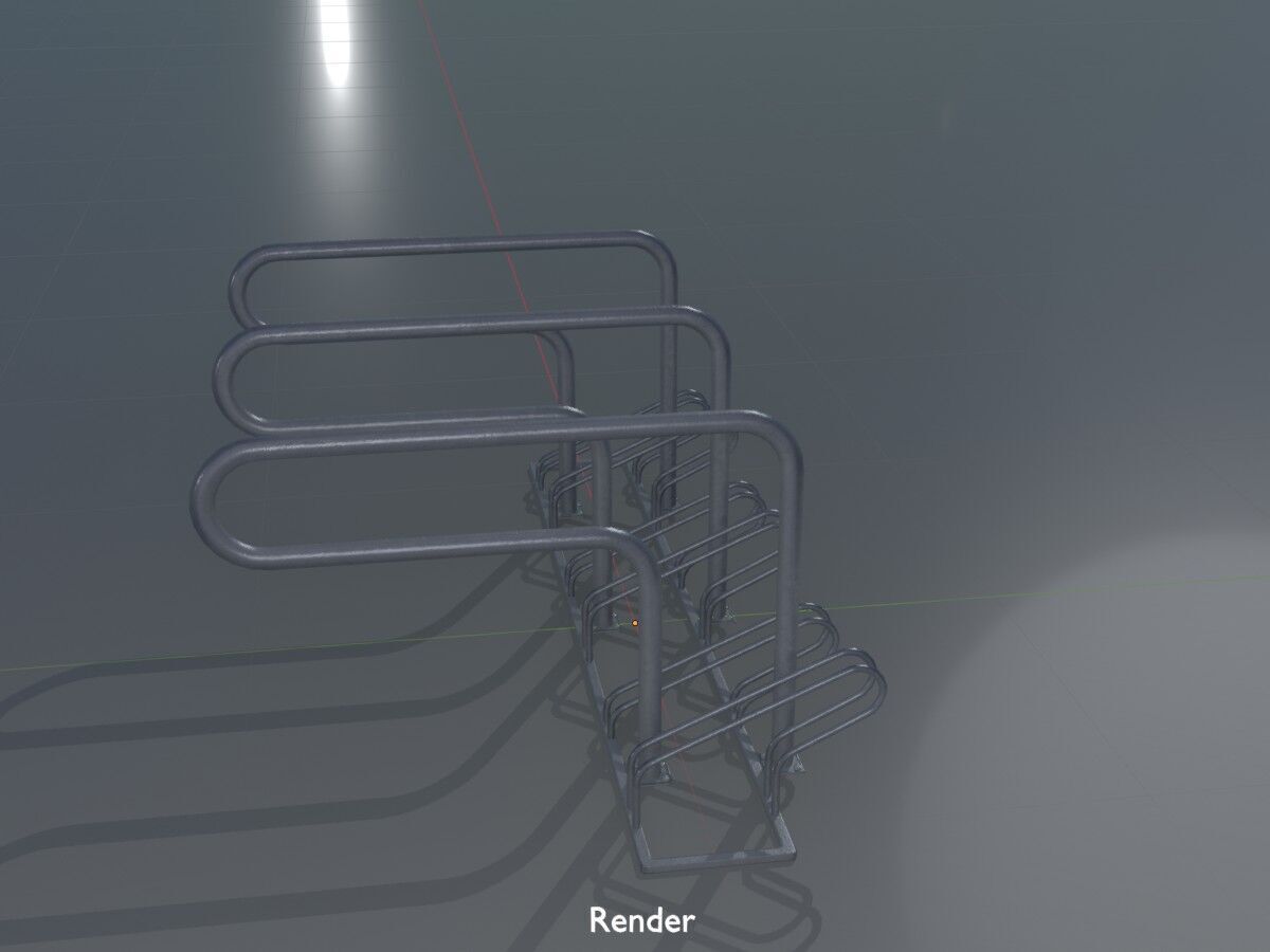 Bicycle Lean-to Parker Version 1 Low-poly 3D model_16