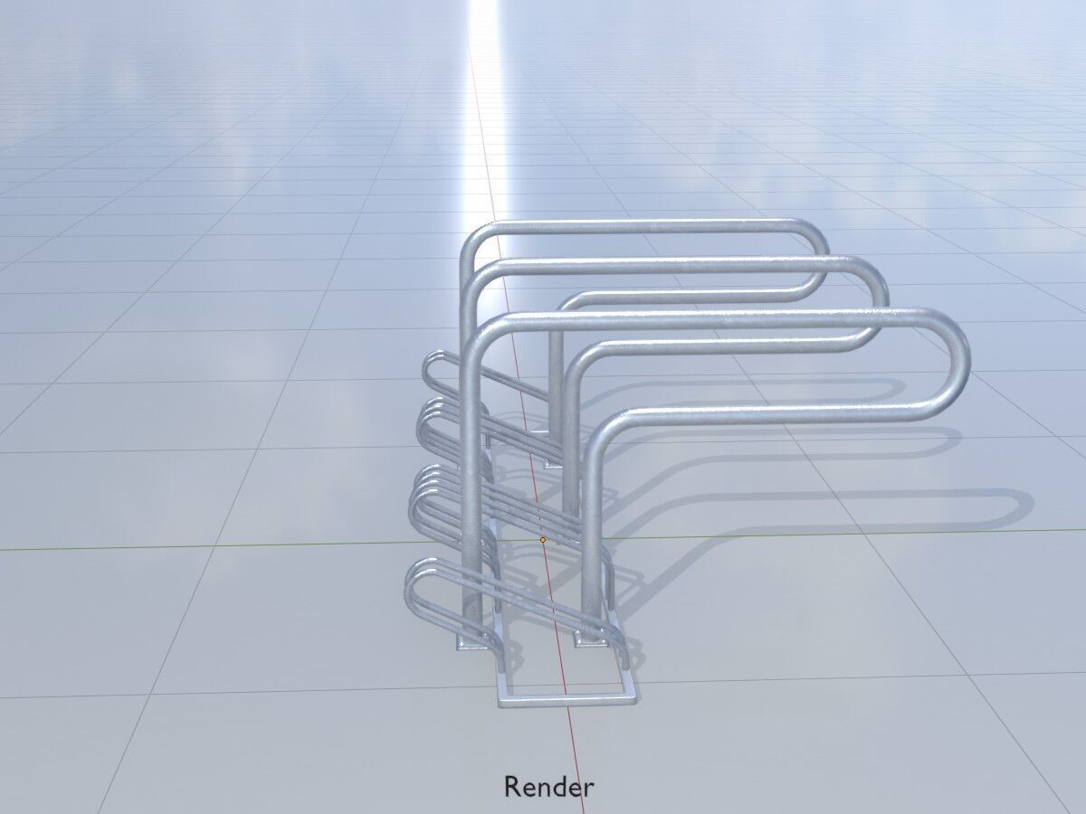 Bicycle Lean-to Parker Version 1 Low-poly 3D model_14