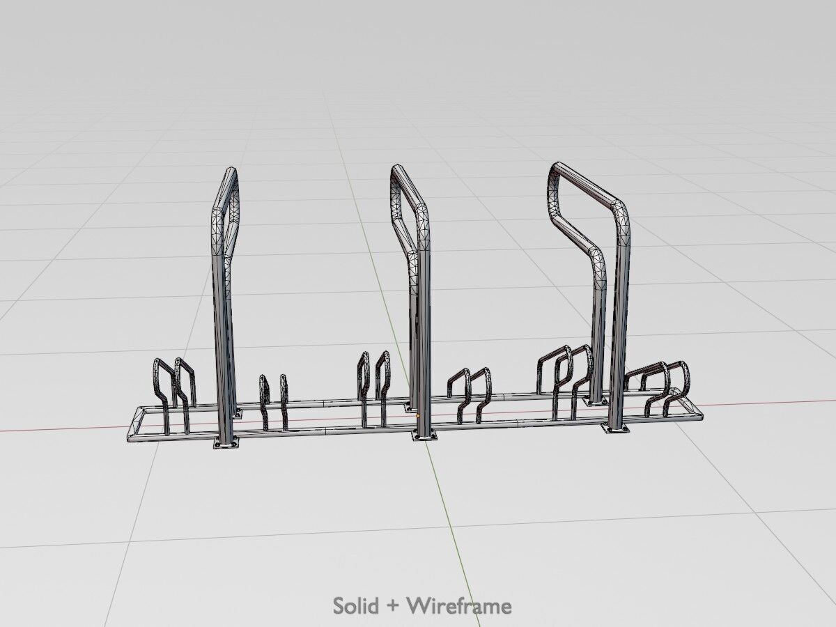 Bicycle Lean-to Parker Version 1 Low-poly 3D model_12