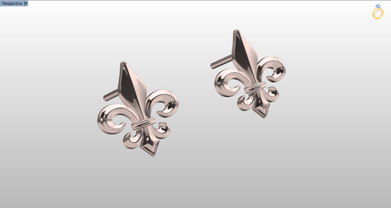 fleur de lis earrings Free 3D print model_2