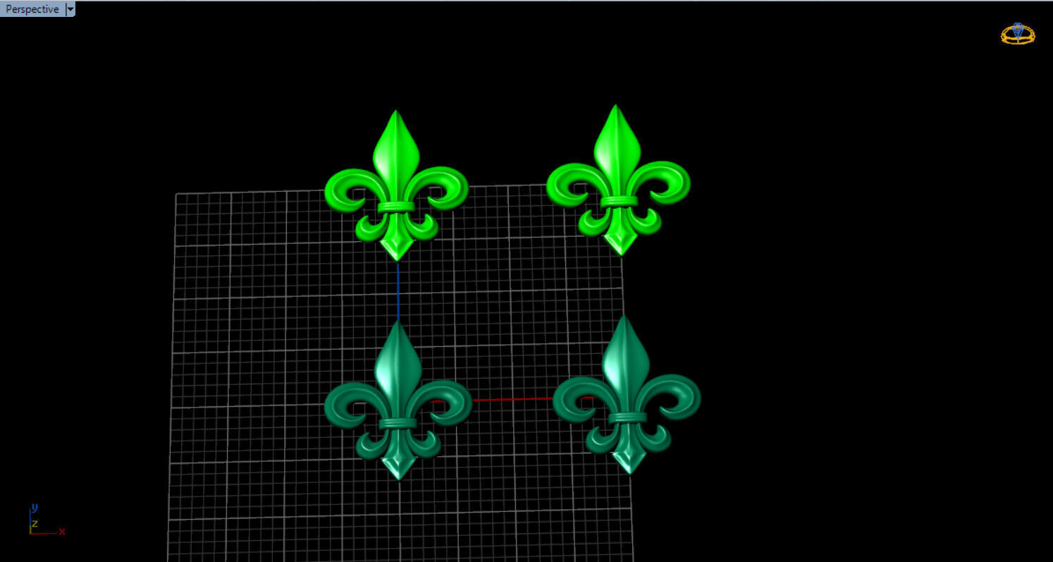 fleur de lis earrings Free 3D print model_6