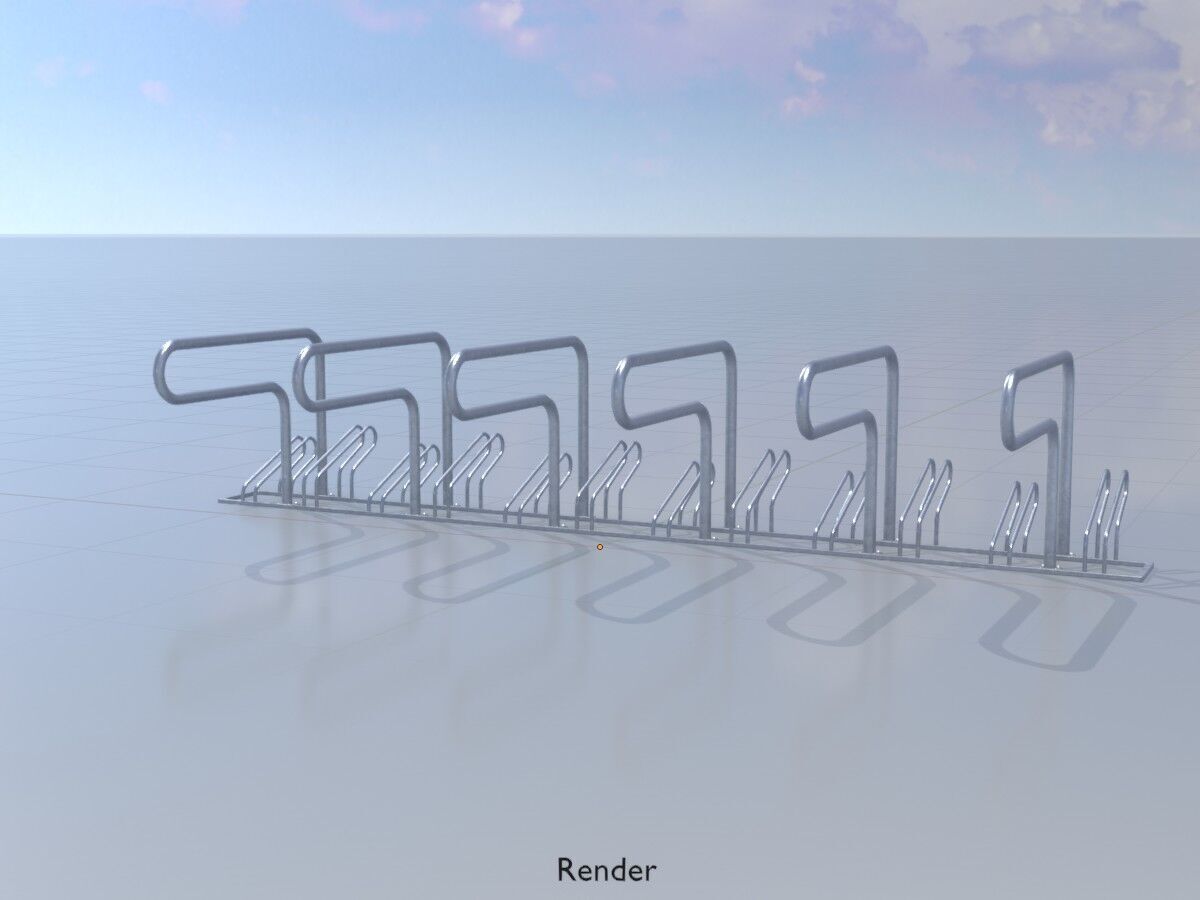 Bicycle Lean-to Parker Version 2 Low-poly 3D model_15