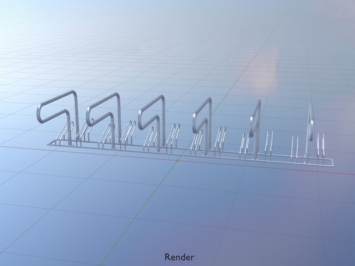 Bicycle Lean-to Parker Version 2 Low-poly 3D model_19
