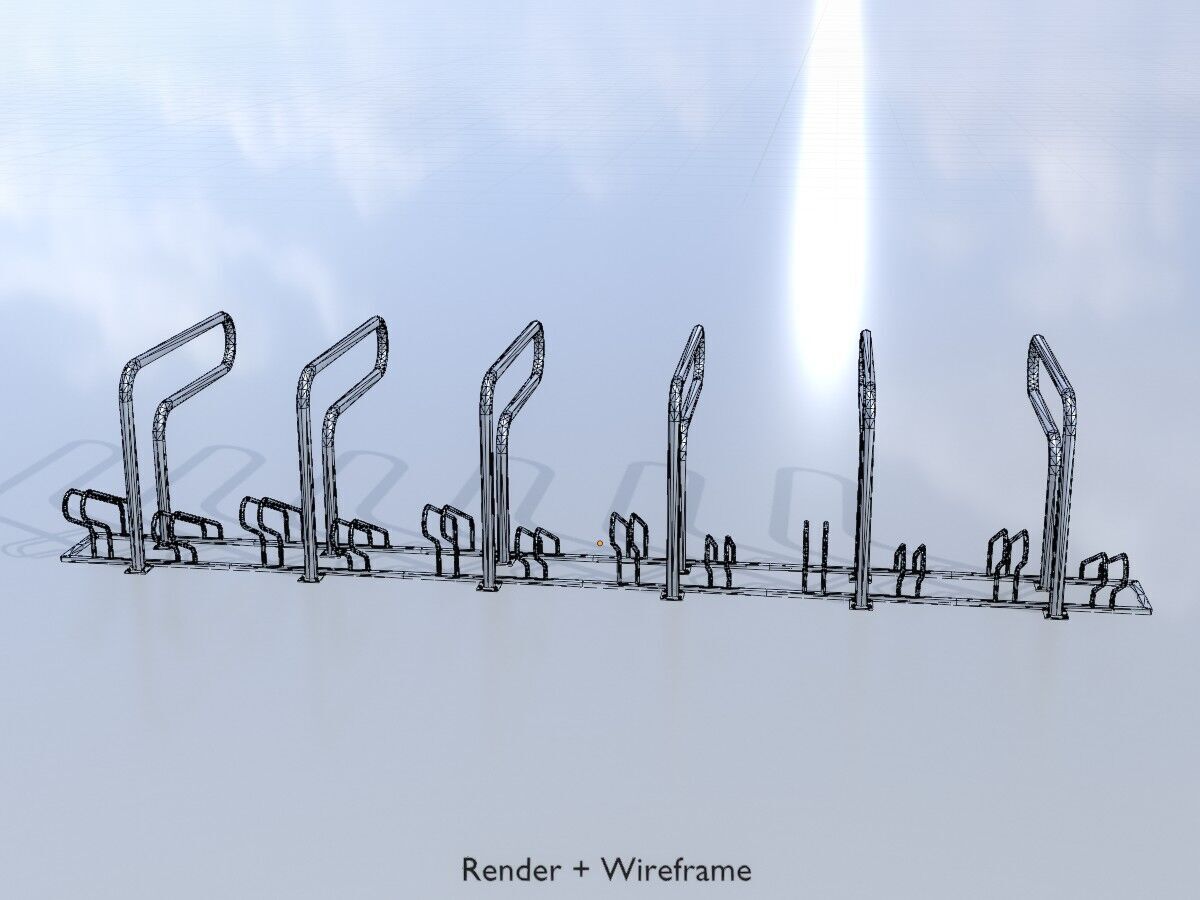 Bicycle Lean-to Parker Version 2 Low-poly 3D model_5