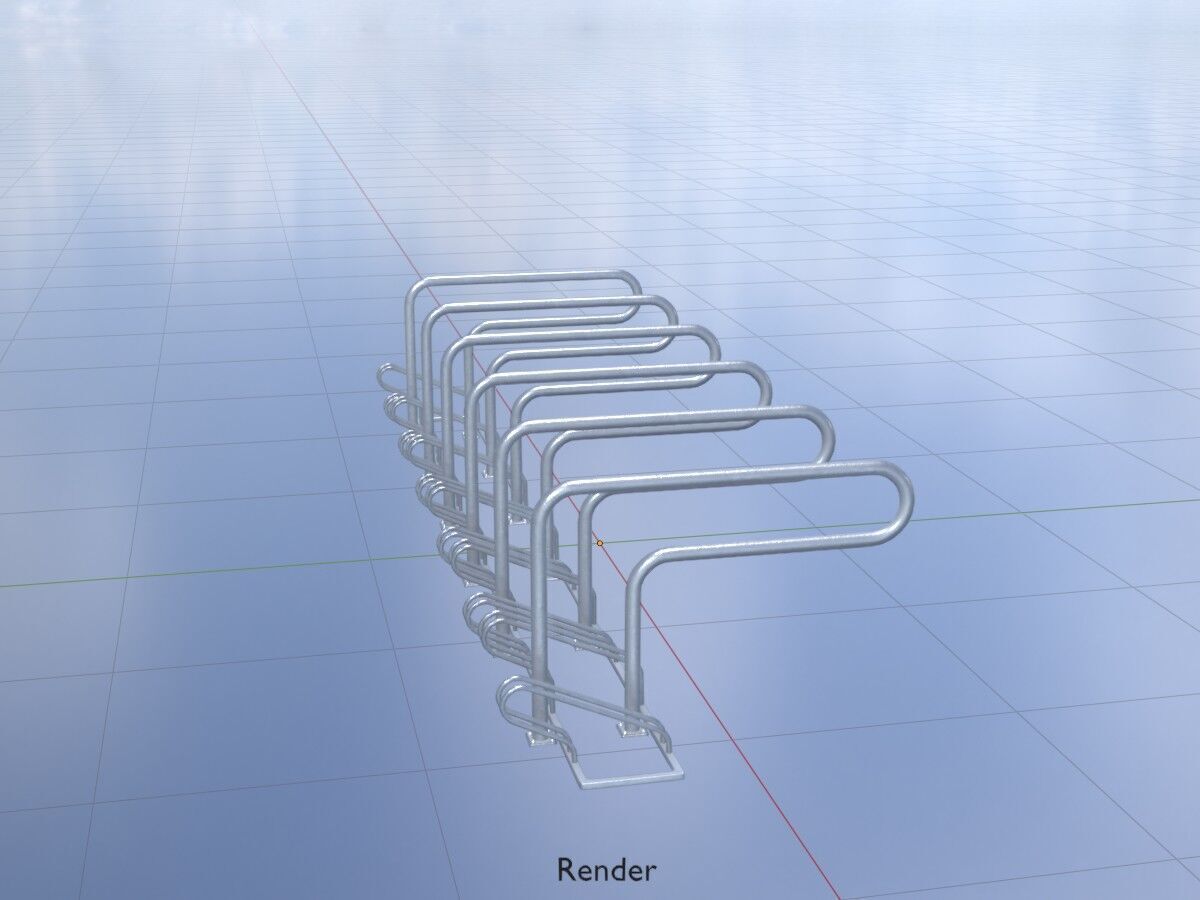 Bicycle Lean-to Parker Version 2 Low-poly 3D model_18