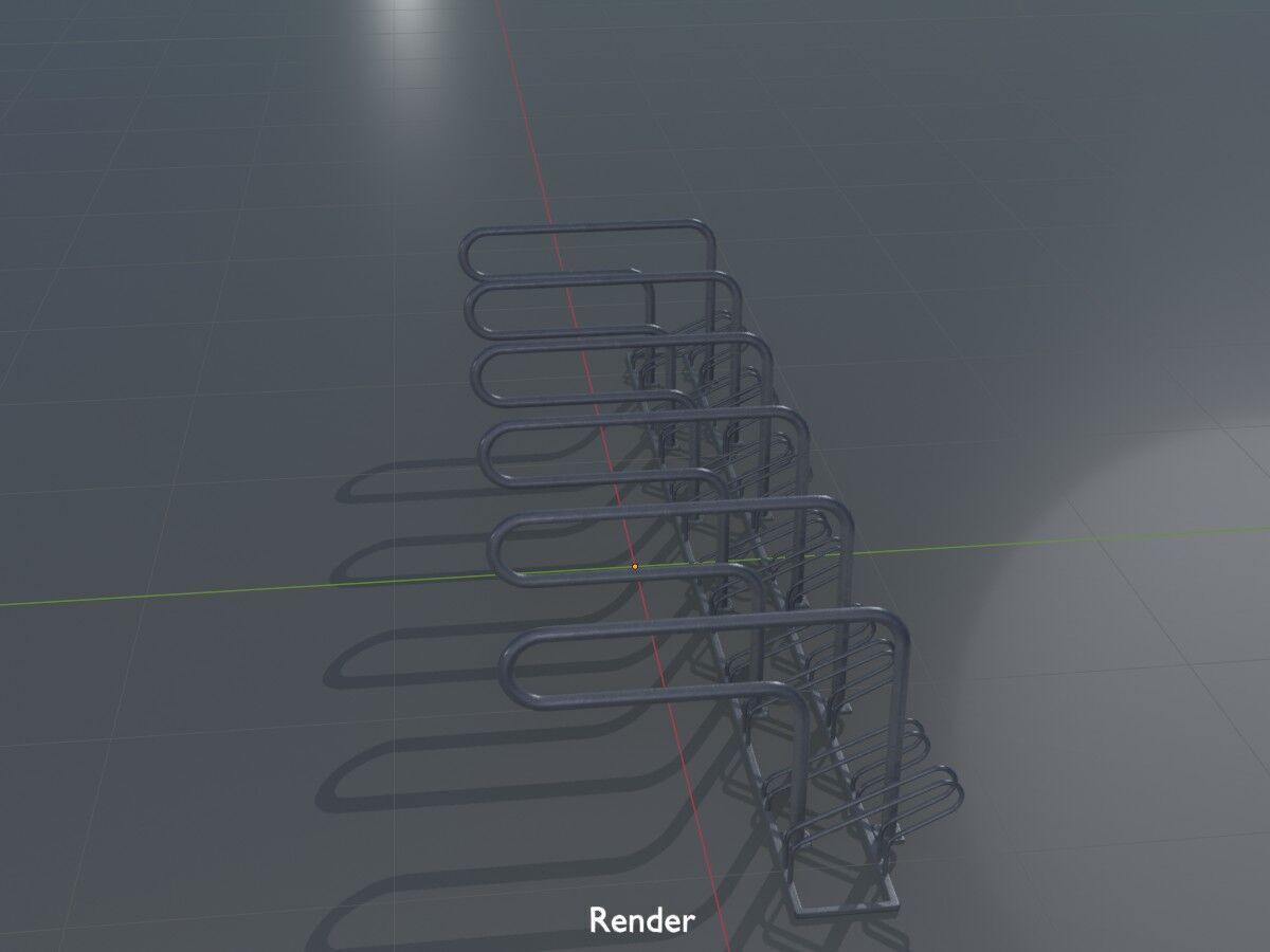 Bicycle Lean-to Parker Version 2 Low-poly 3D model_16