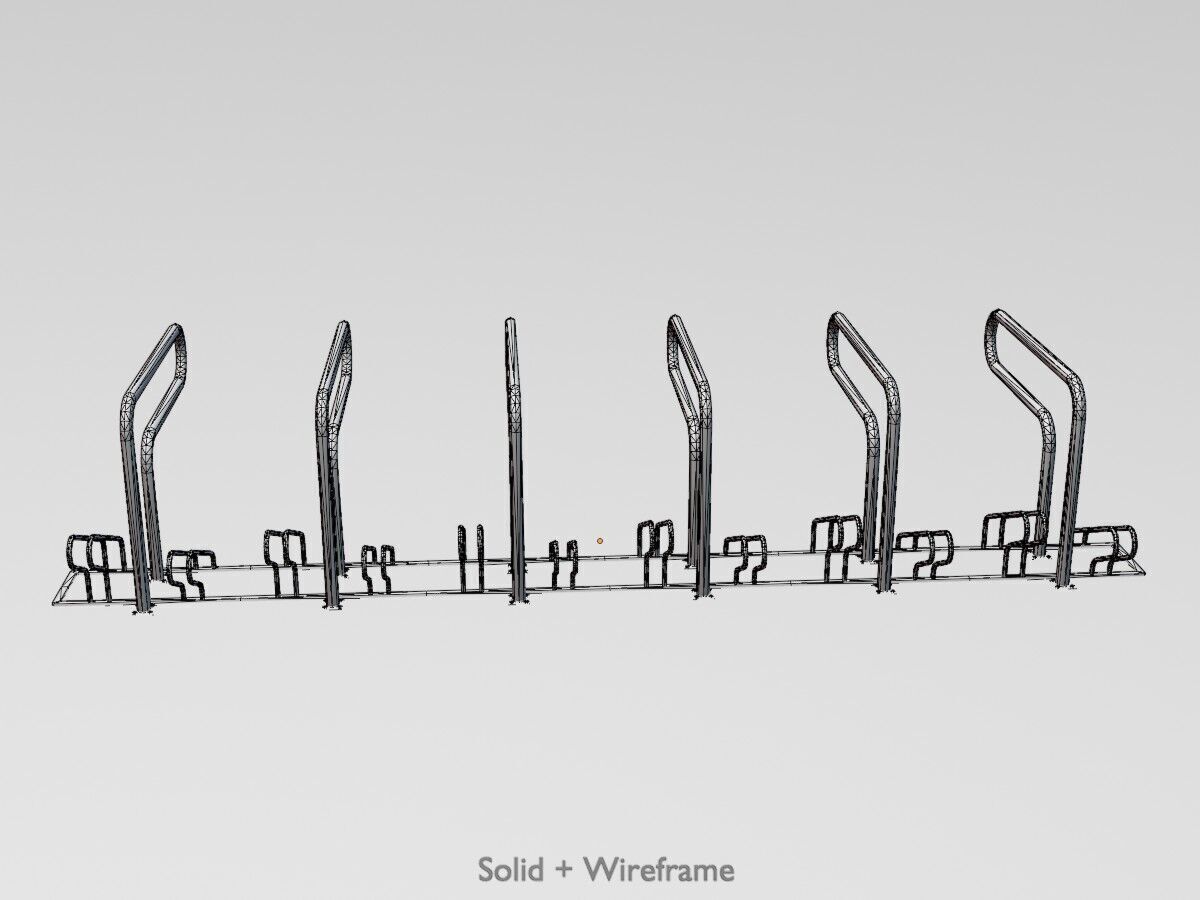 Bicycle Lean-to Parker Version 2 Low-poly 3D model_12