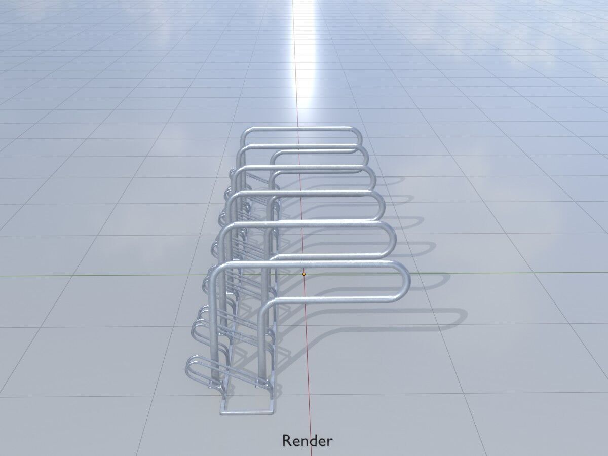 Bicycle Lean-to Parker Version 2 Low-poly 3D model_14