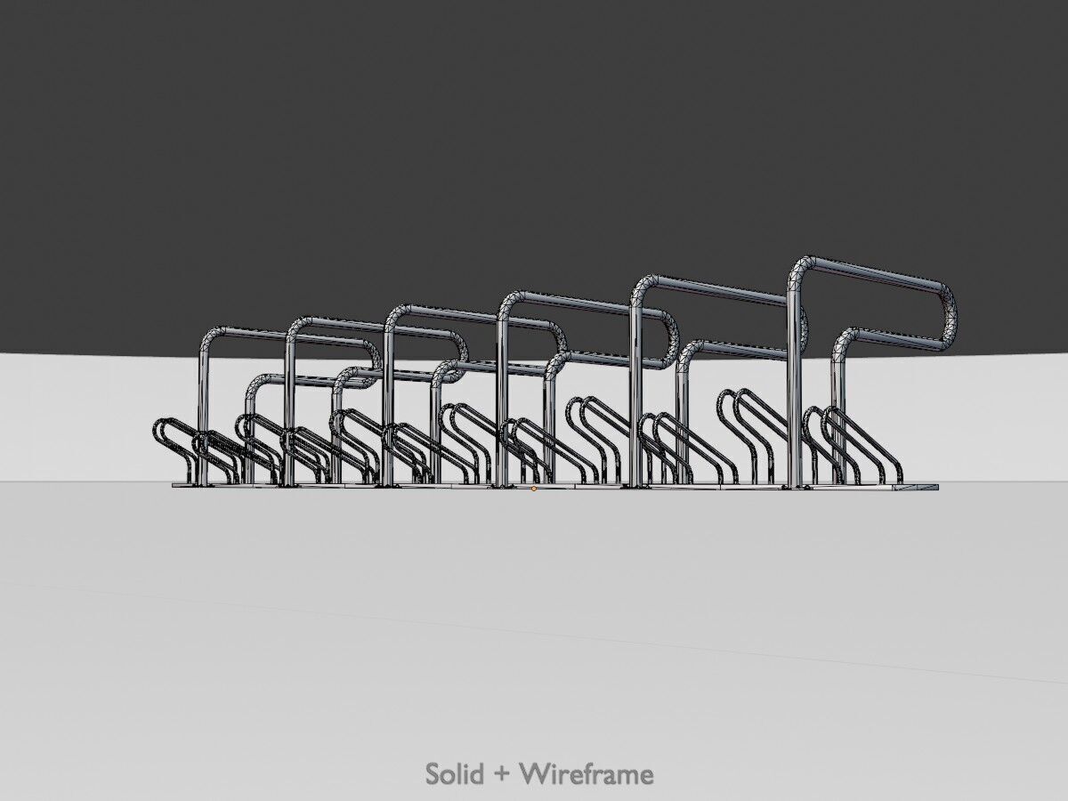 Bicycle Lean-to Parker Version 2 Low-poly 3D model_9