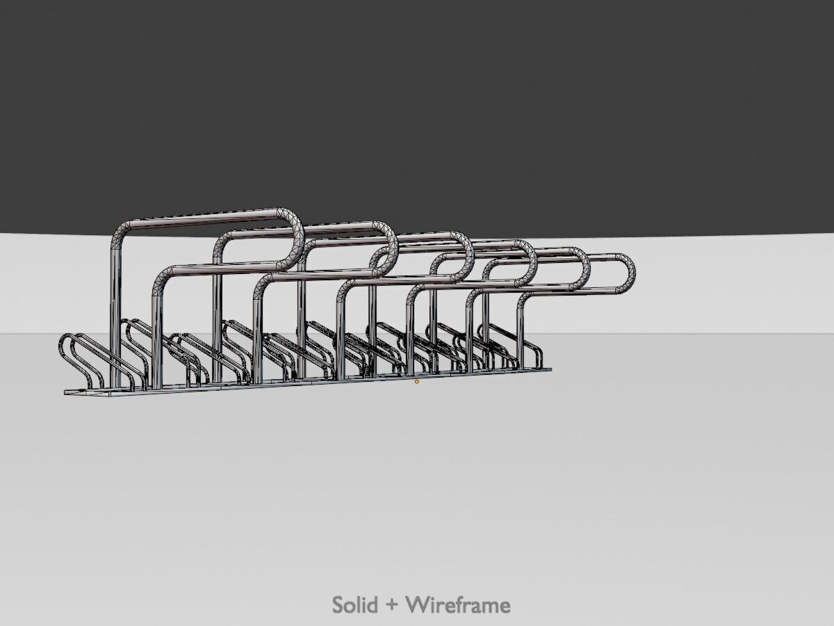 Bicycle Lean-to Parker Version 2 Low-poly 3D model_10