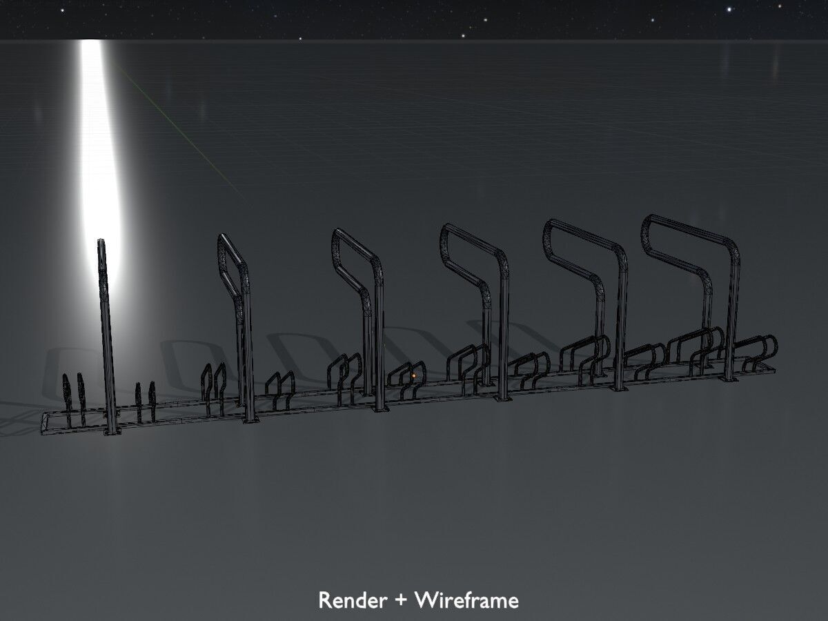 Bicycle Lean-to Parker Version 2 Low-poly 3D model_8