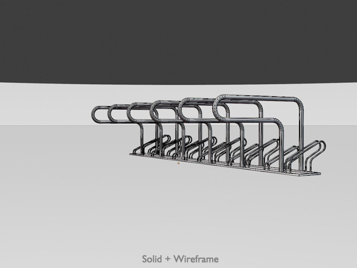 Bicycle Lean-to Parker Version 2 Low-poly 3D model_11