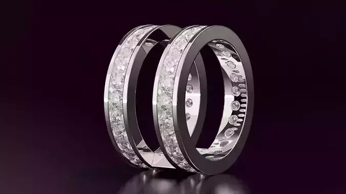 2line round cut eternity ring N04 54EU size