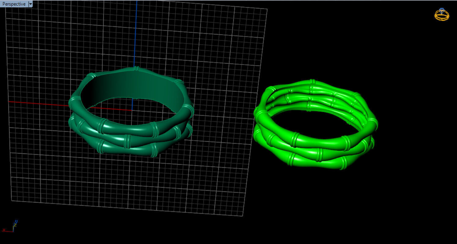 light weight bamboo ring  3D print model_42