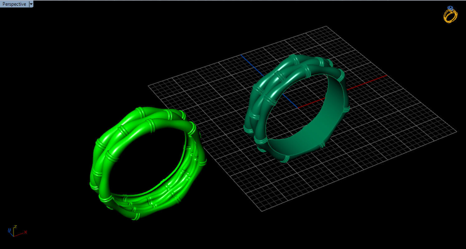 light weight bamboo ring  3D print model_8