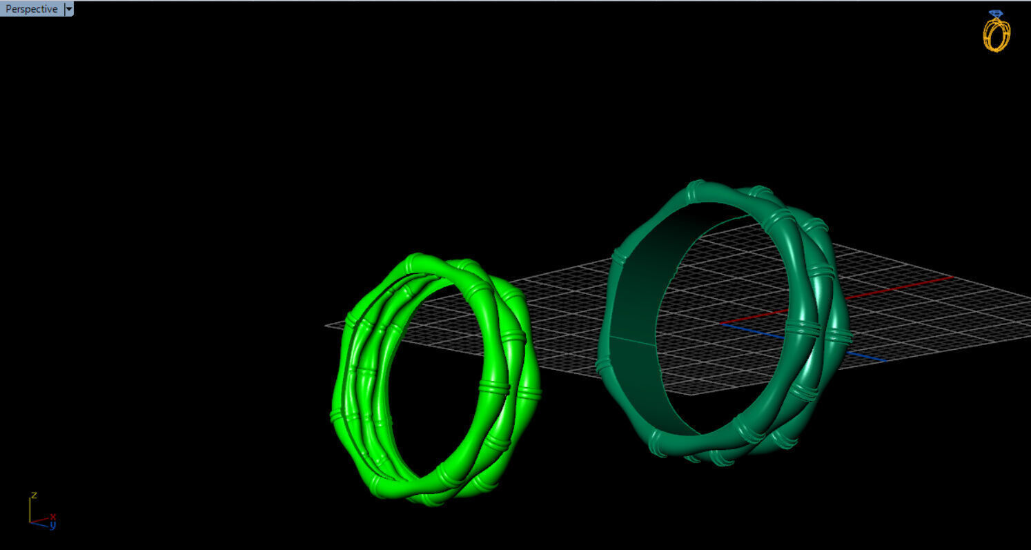 light weight bamboo ring  3D print model_12