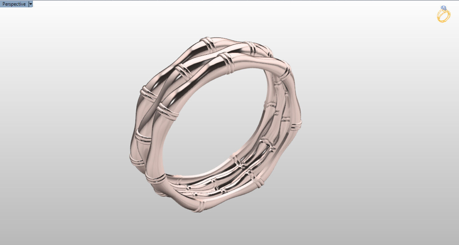 light weight bamboo ring  3D print model_2