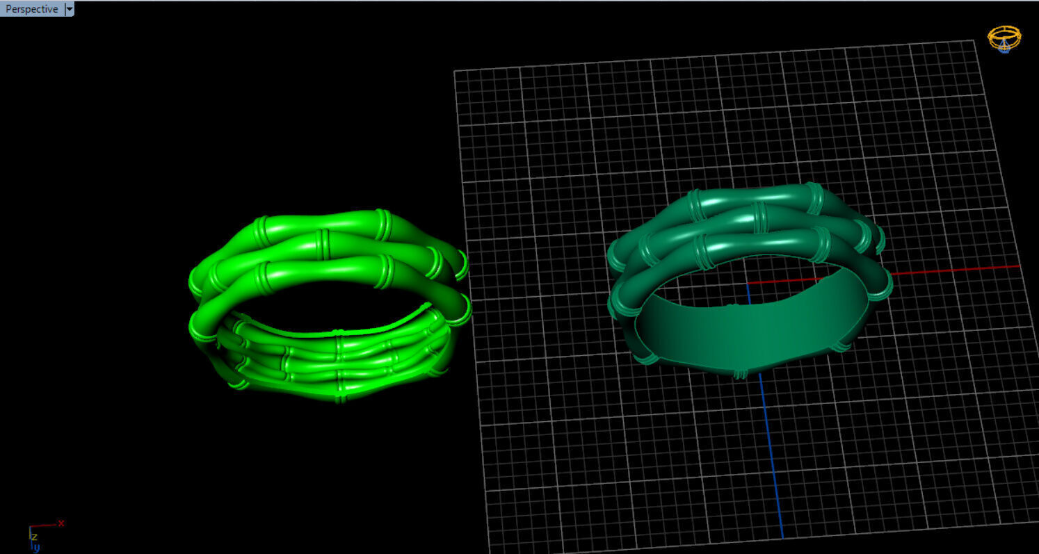 light weight bamboo ring  3D print model_31