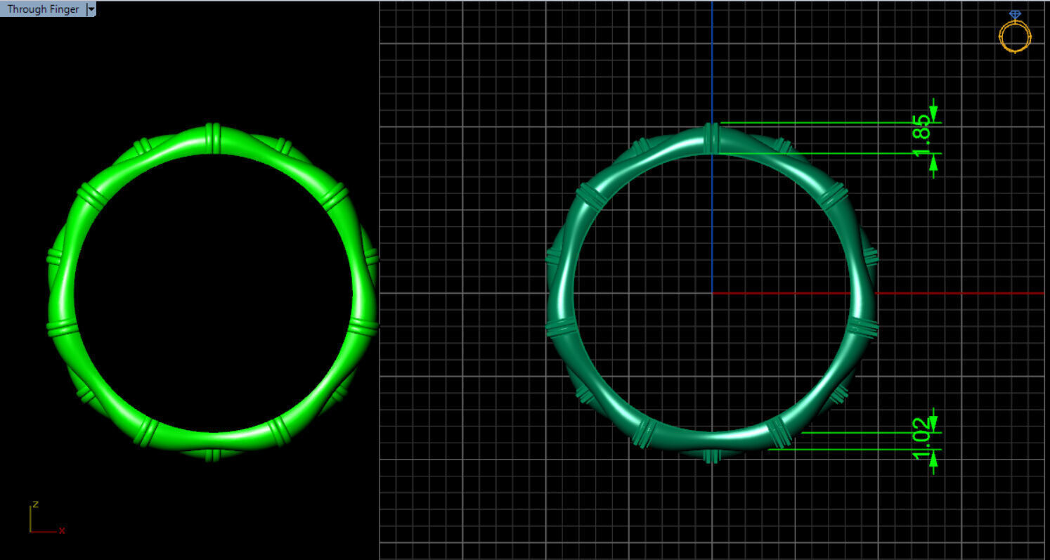 light weight bamboo ring  3D print model_5