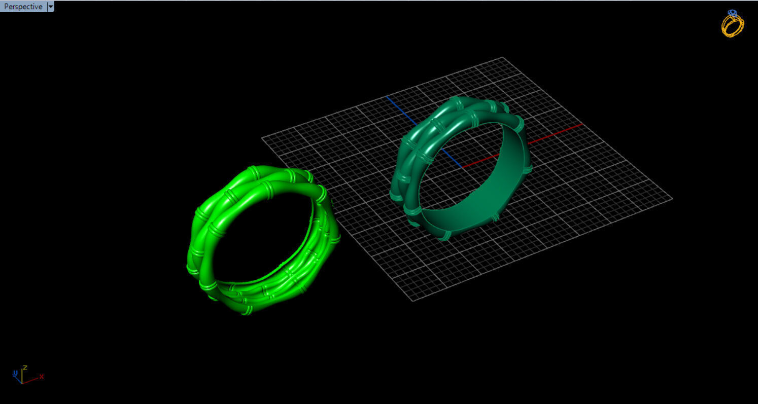 light weight bamboo ring  3D print model_7