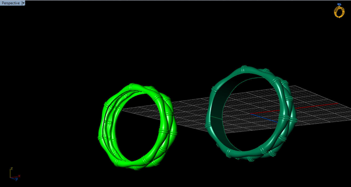 light weight bamboo ring  3D print model_11