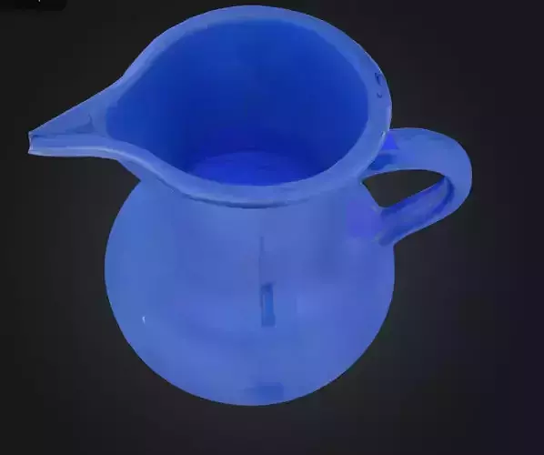 Blue Ceramic Pitcher Stylized 3D Model