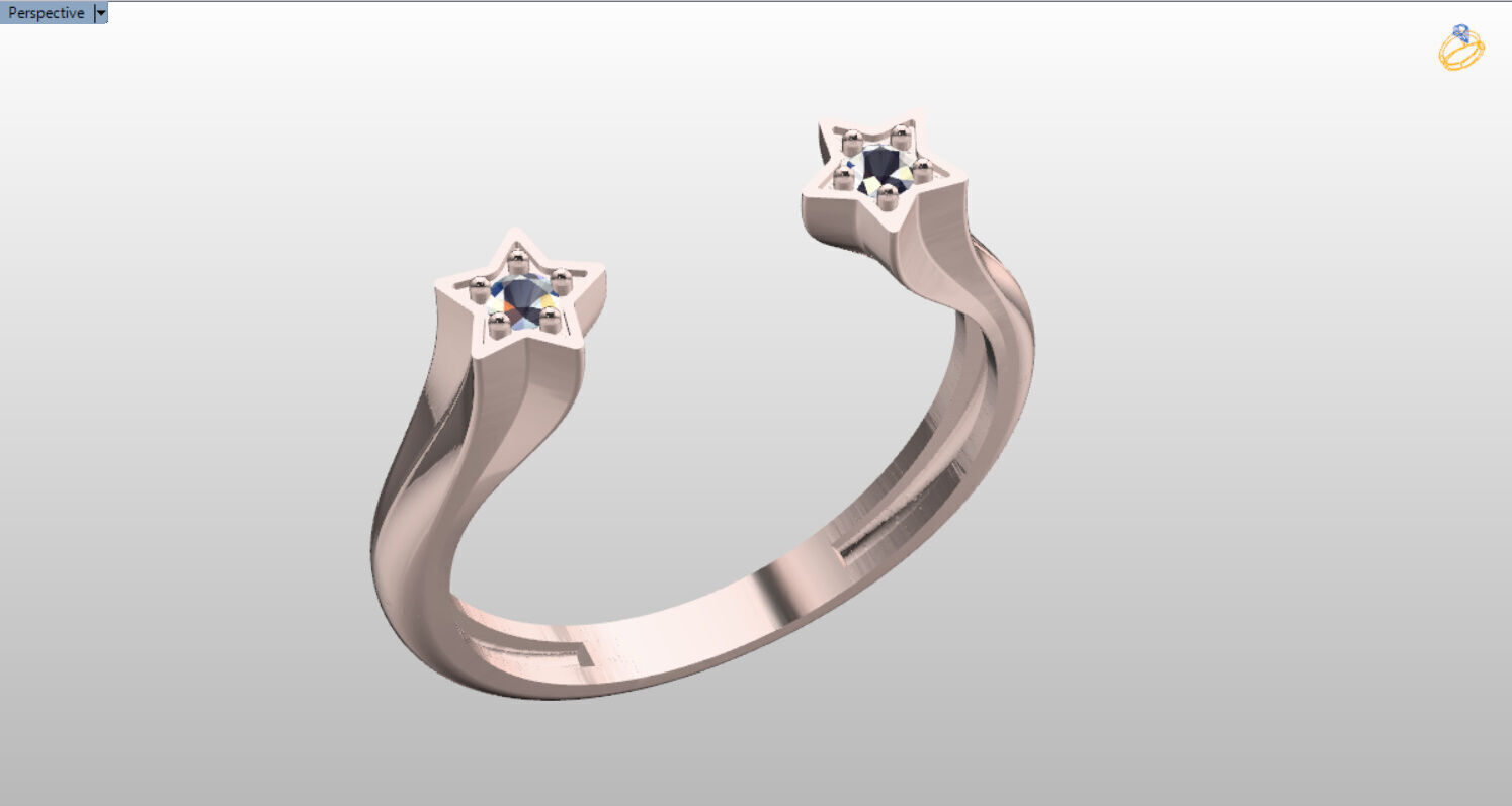 pandora star open ring 3D print model_2