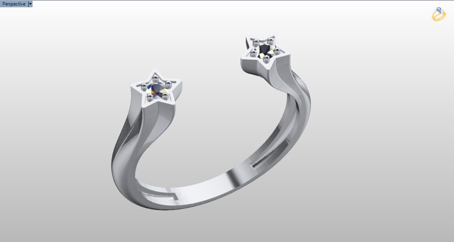pandora star open ring 3D print model_1