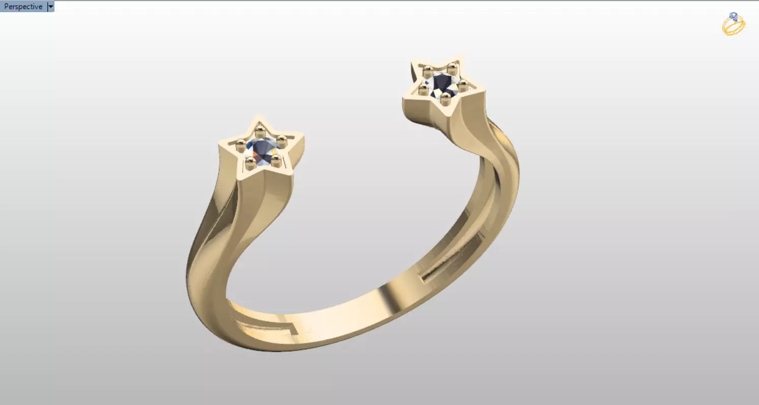 pandora star open ring 3D print model_0