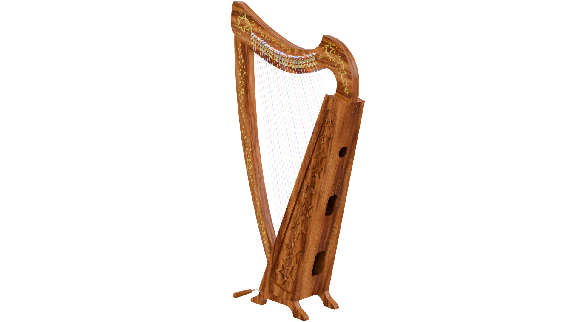 Celtic harp 3D model_2