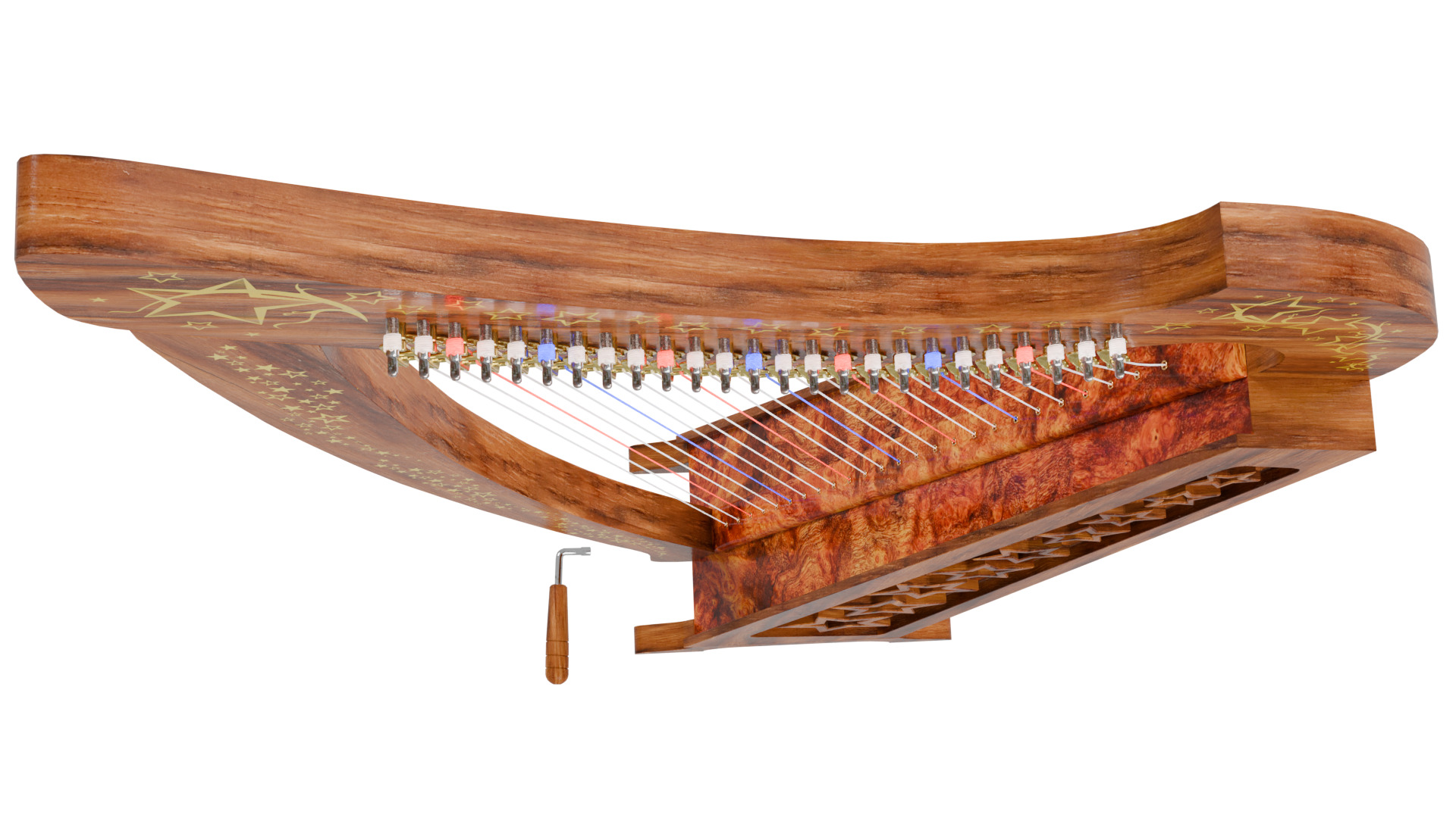 Celtic harp 3D model_8