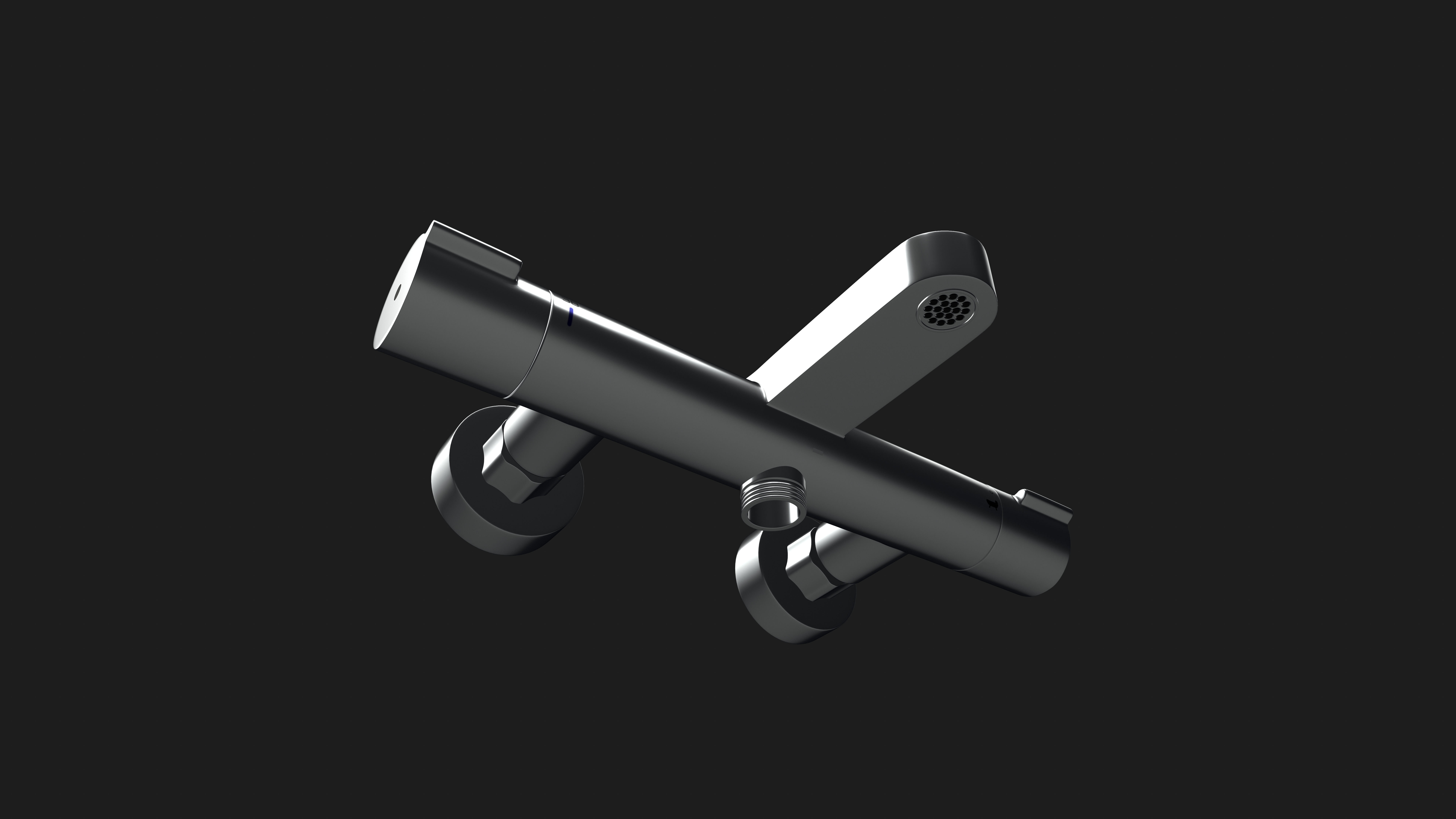  Thermostatic Shower Tap 3D Model Low-poly 3D model_1