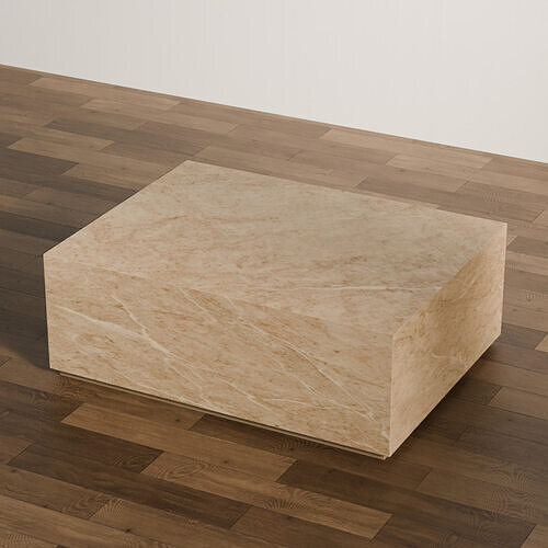 Minimalist Marble Coffee Table Low-poly 3D model