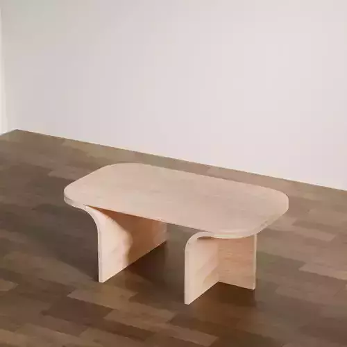 Modern Curved Wooden Coffee Table