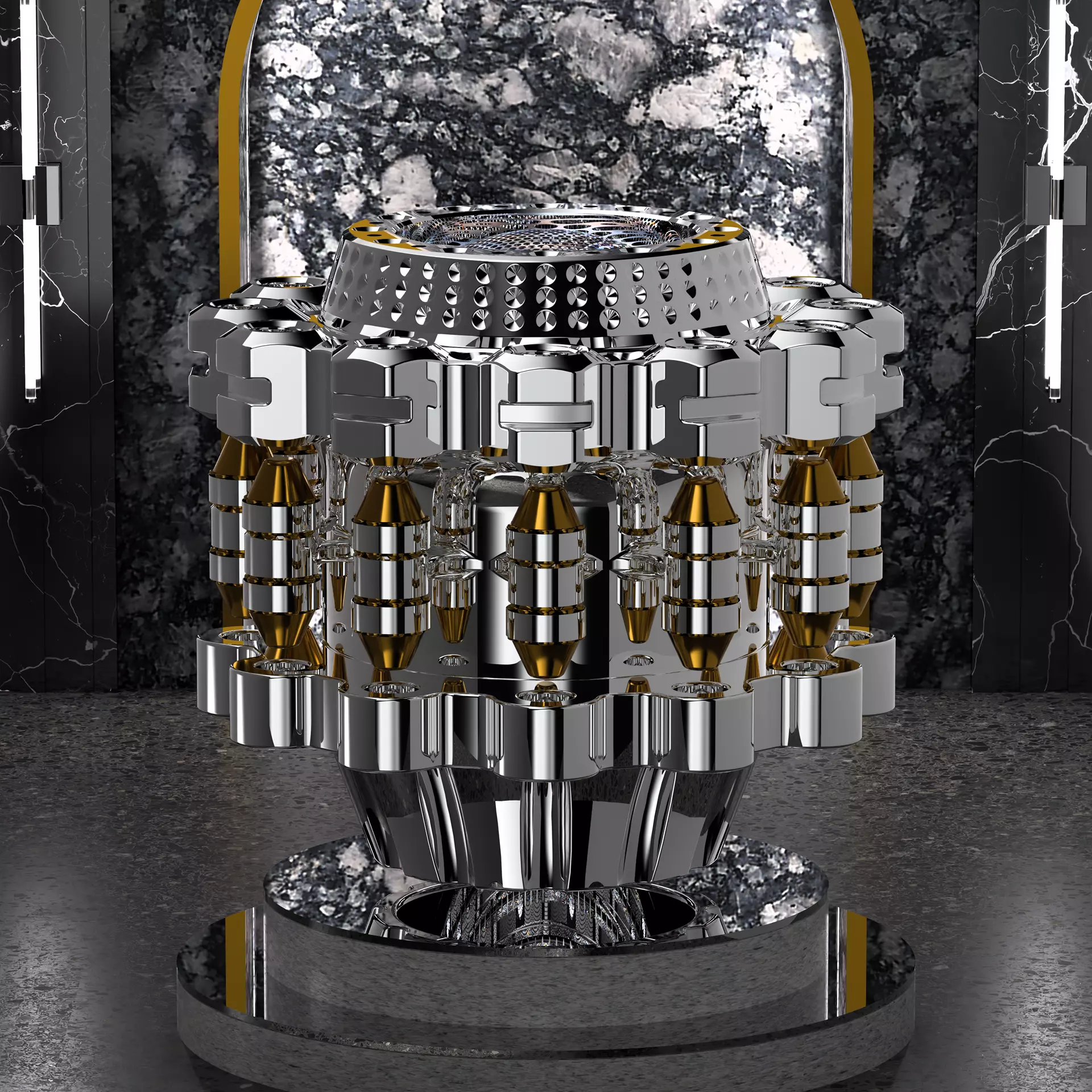 Mechanical Wonder Sci-Fi Industrial Decorative Component 3D model_0