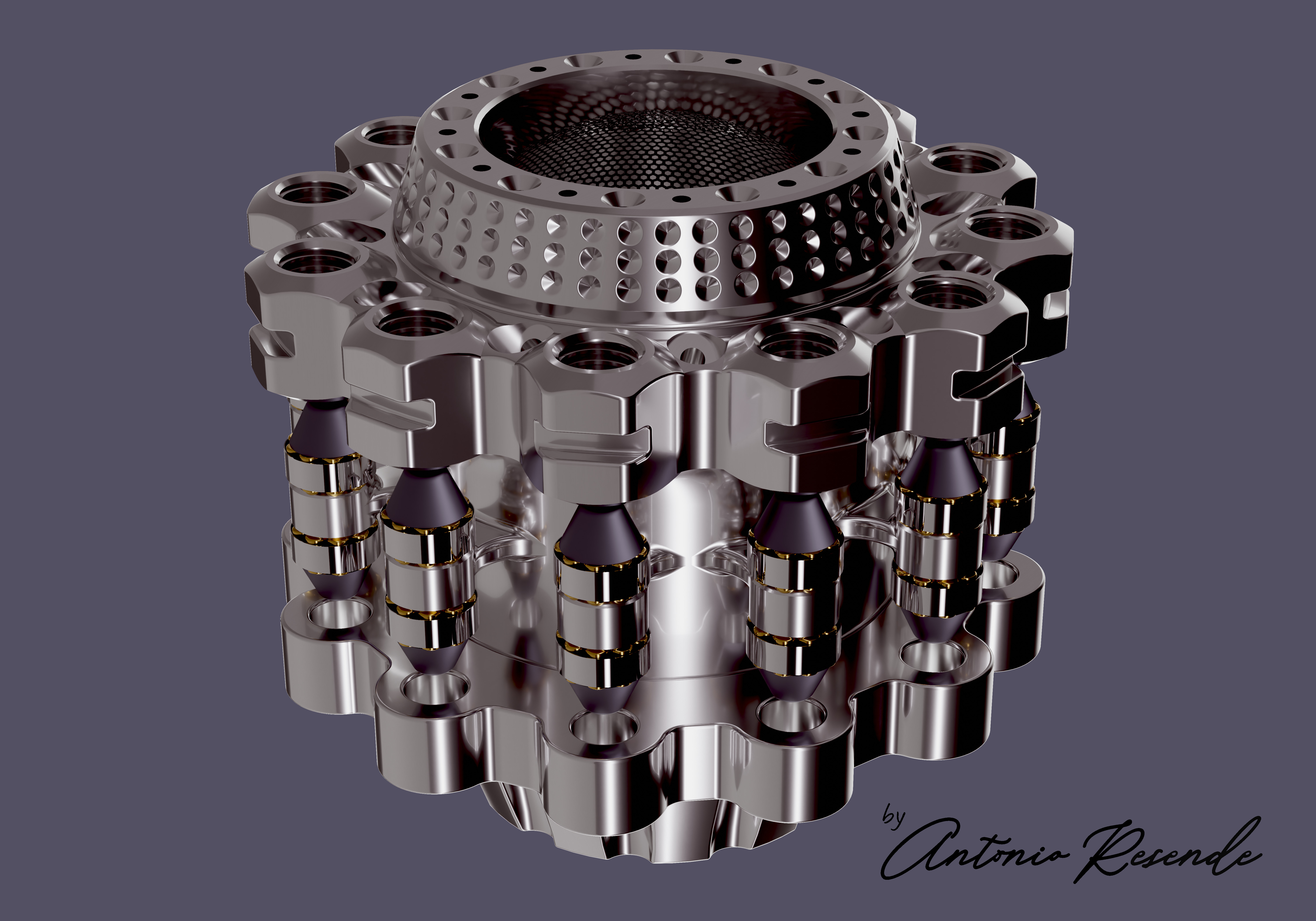 Mechanical Wonder Sci-Fi Industrial Decorative Component 3D model_1