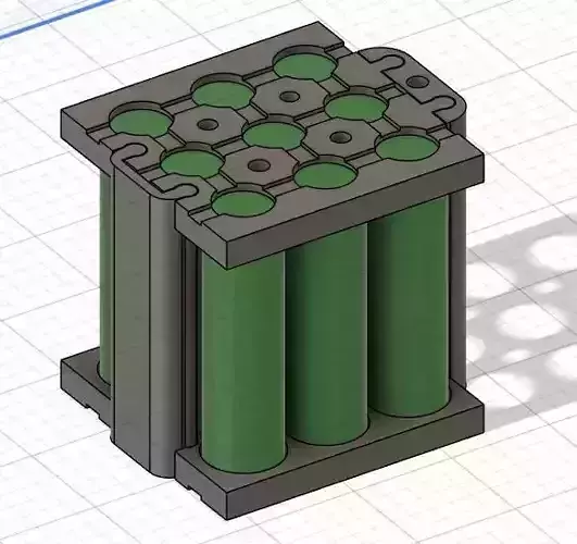 Modular 18650 3x3 Holder 3D print model