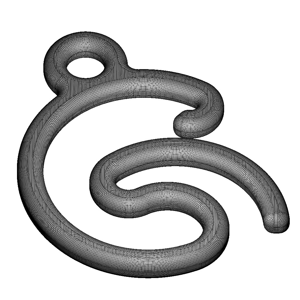 Stylish Pendant Letter G 3D print model_4