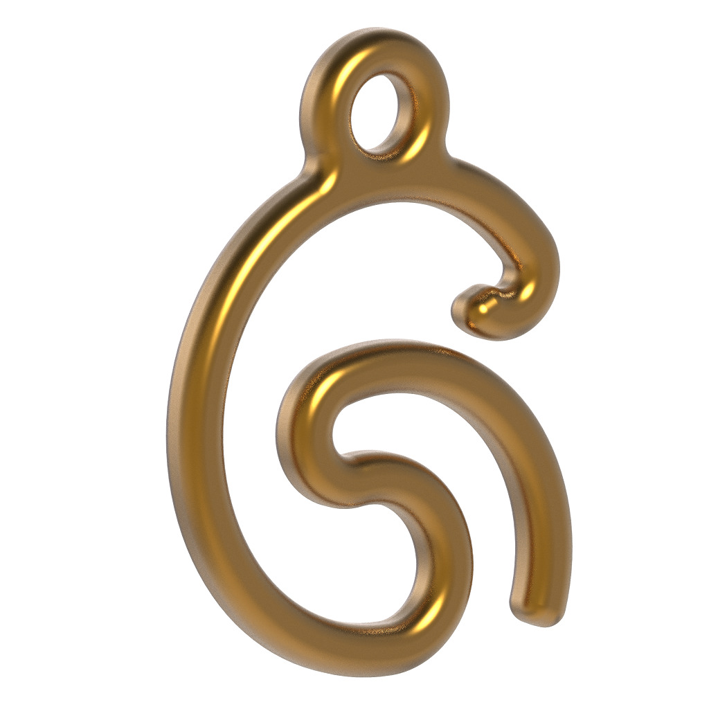 Stylish Pendant Letter G 3D print model_1