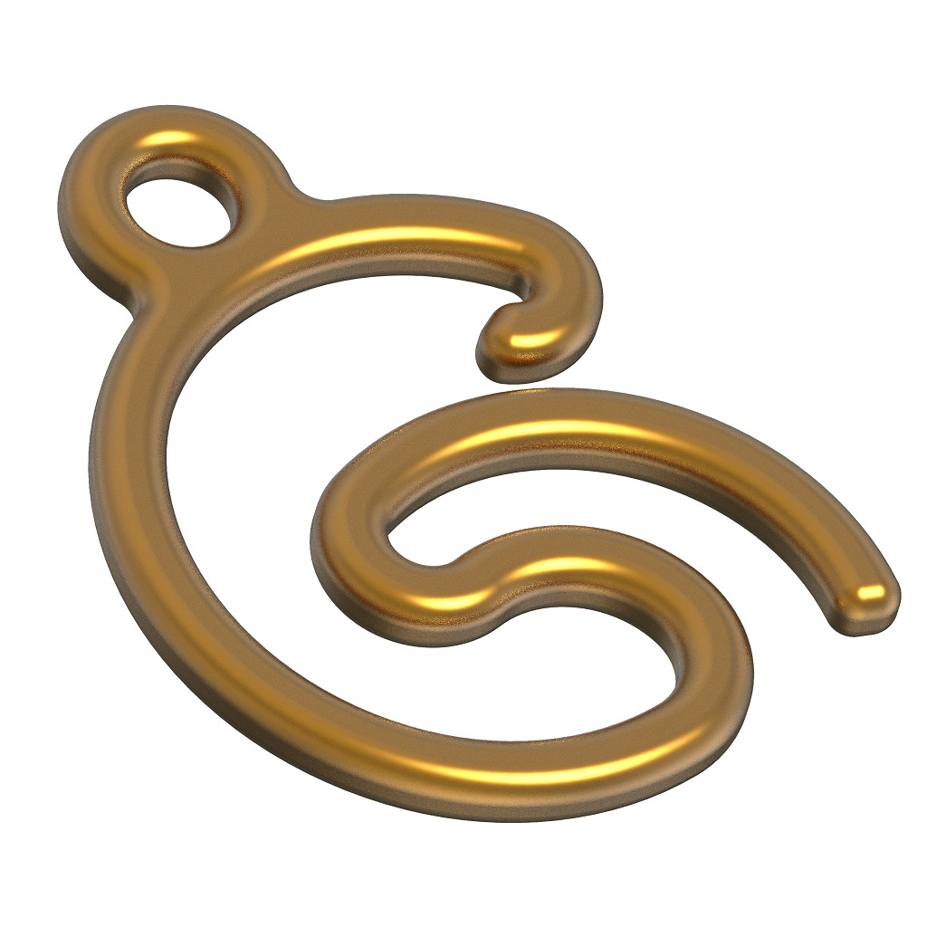 Stylish Pendant Letter G 3D print model_3