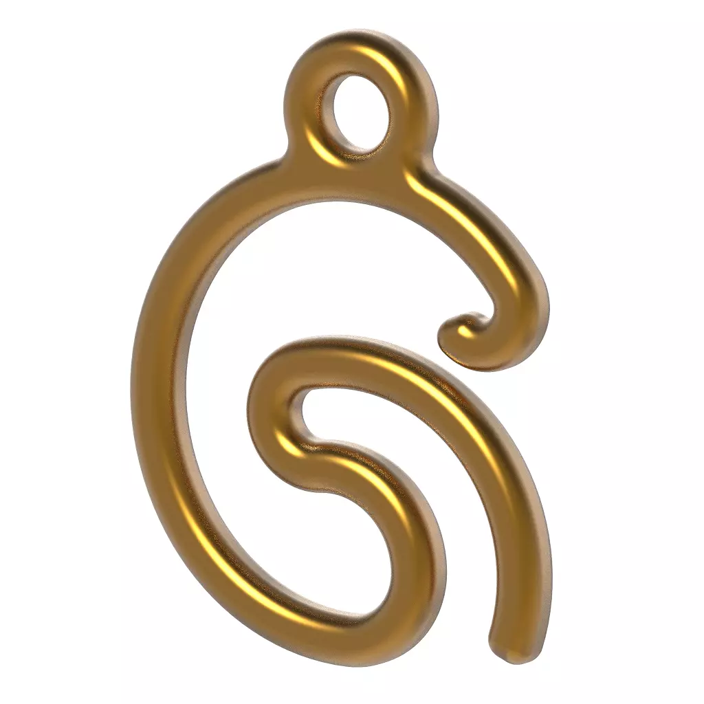 Stylish Pendant Letter G 3D print model_0