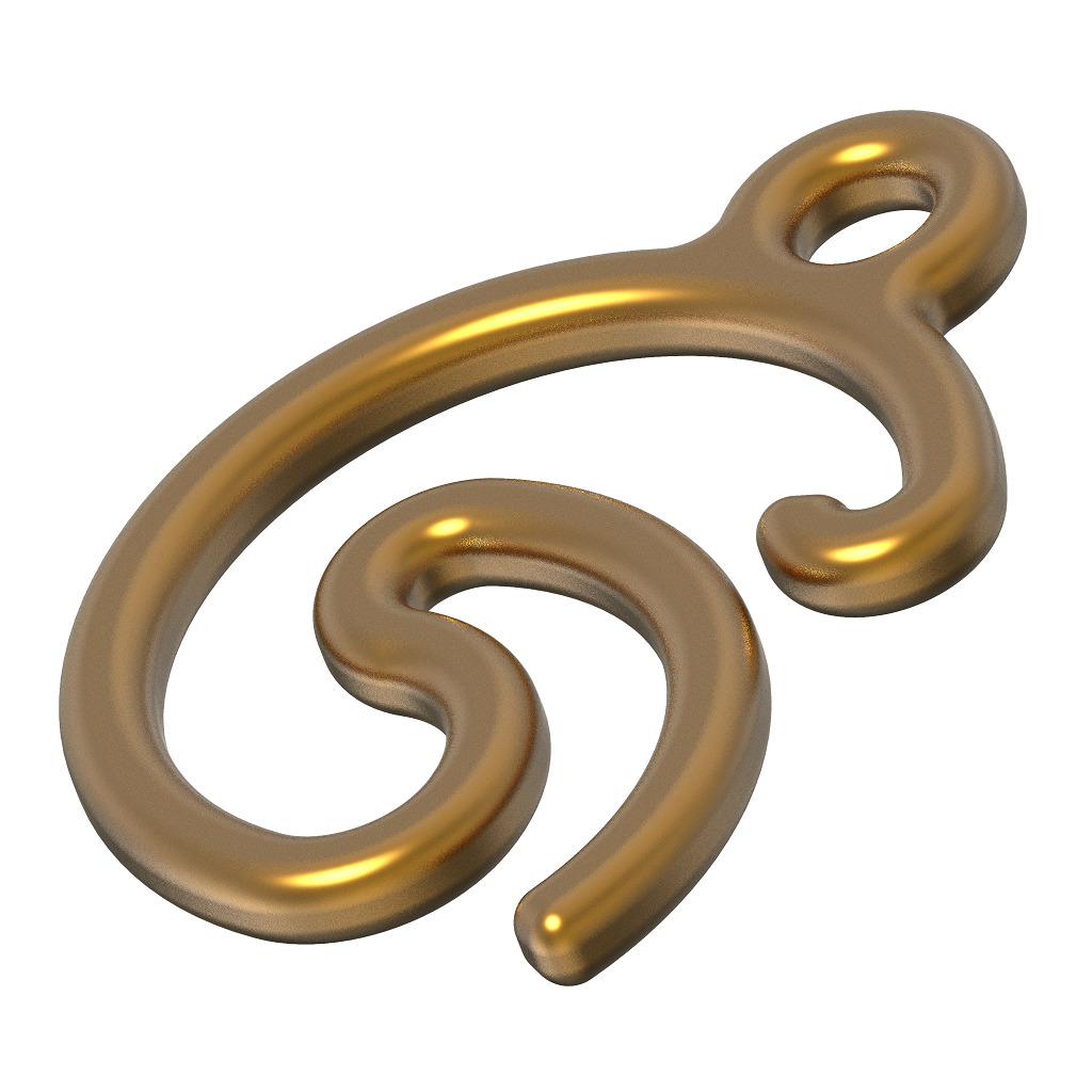 Stylish Pendant Letter G 3D print model_2