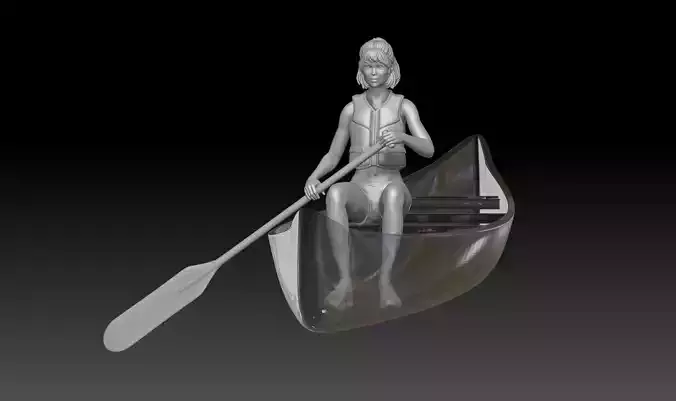 canoe girl 2 3D print model