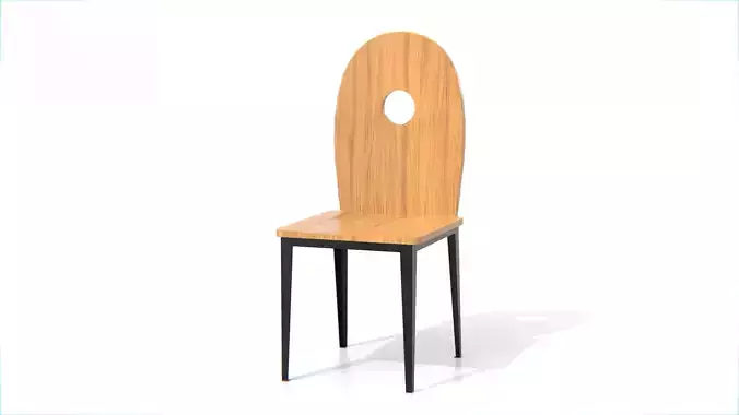 Wooden Chair with Round Backrest