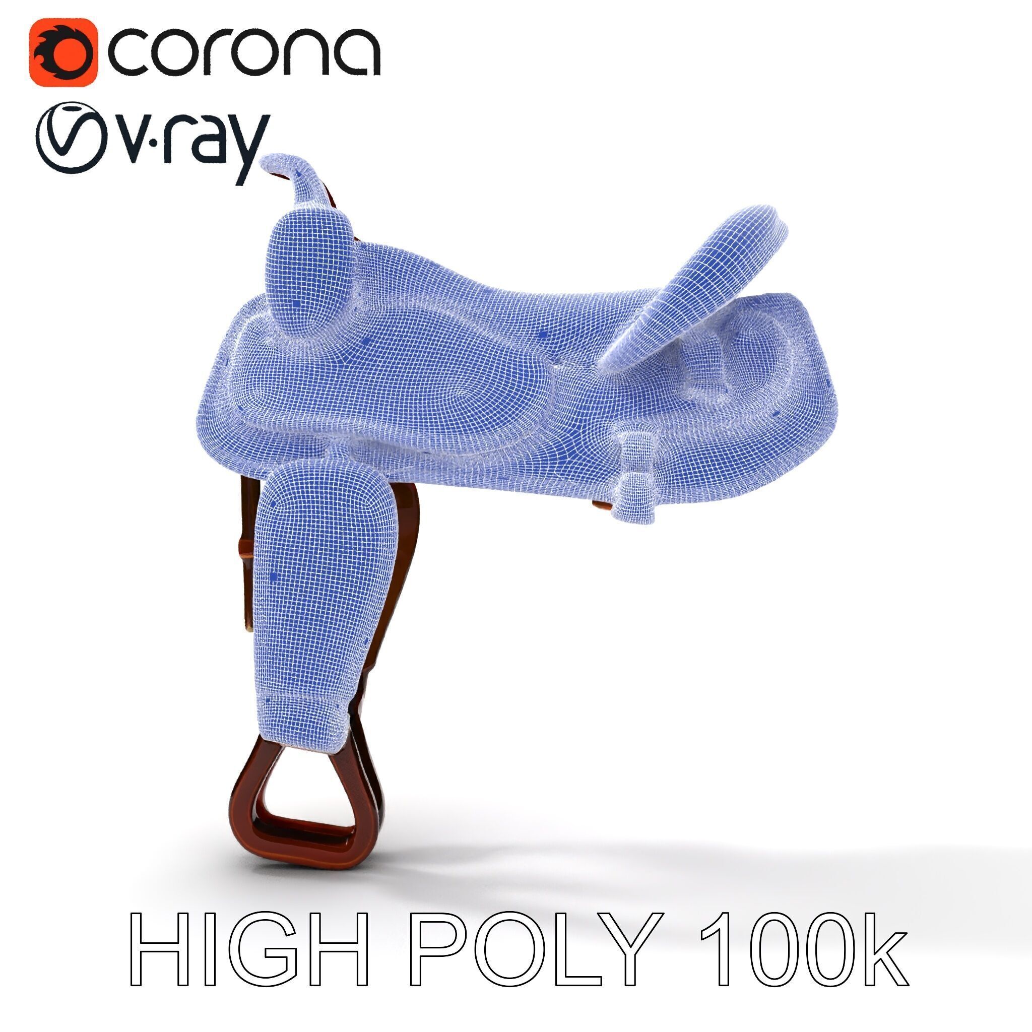 Western Saddle D Model Pack Low-poly 3D model_11