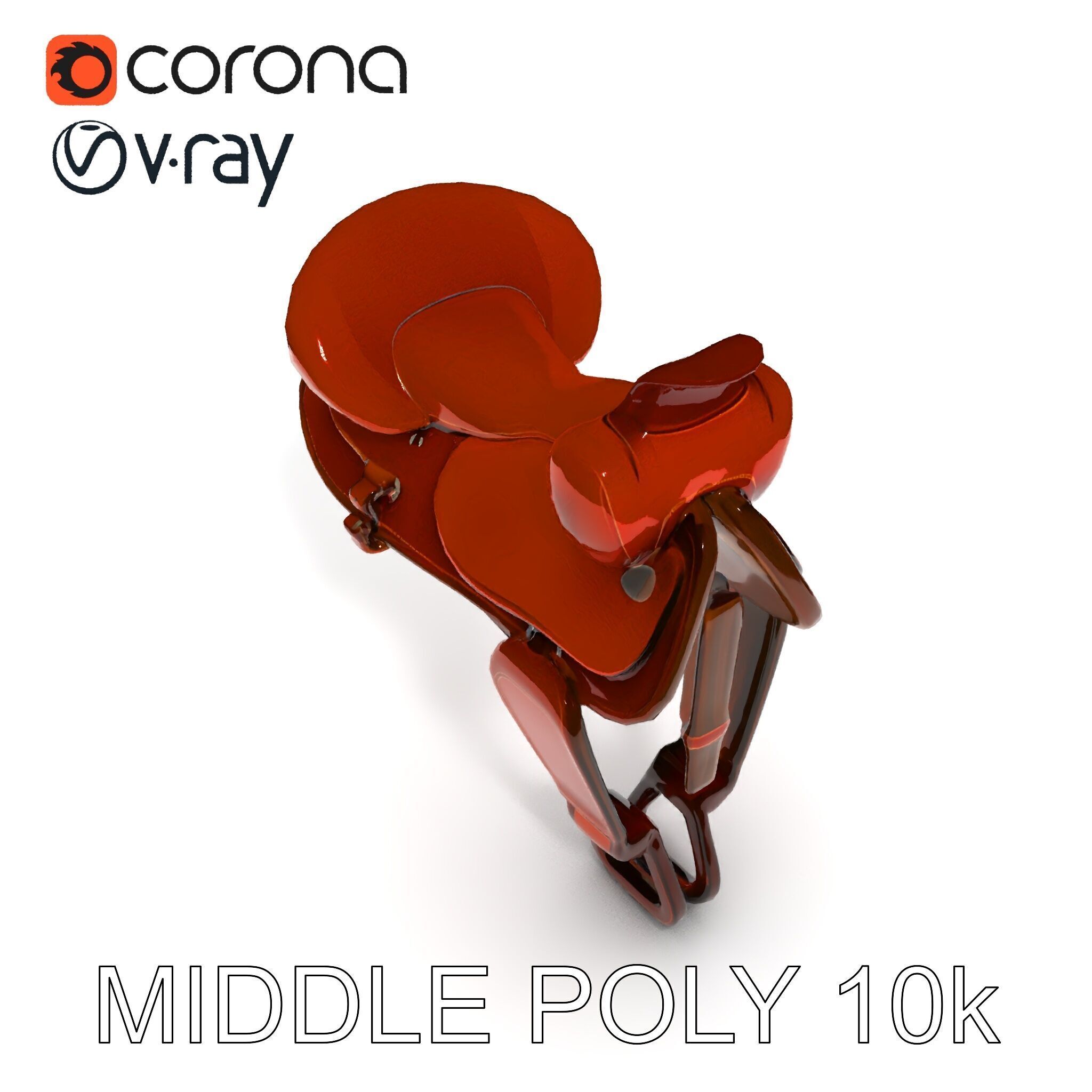 Western Saddle D Model Pack Low-poly 3D model_27