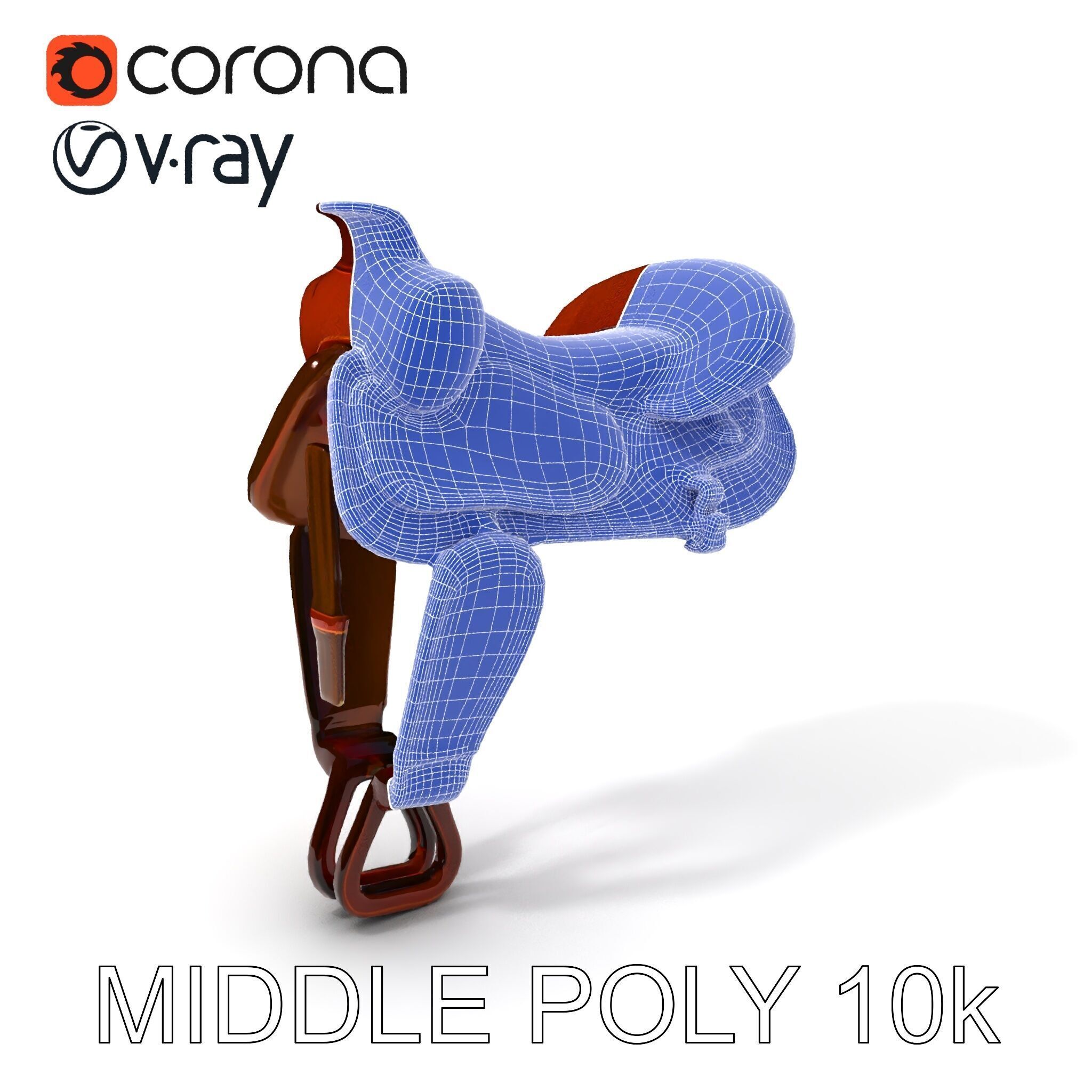 Western Saddle D Model Pack Low-poly 3D model_6