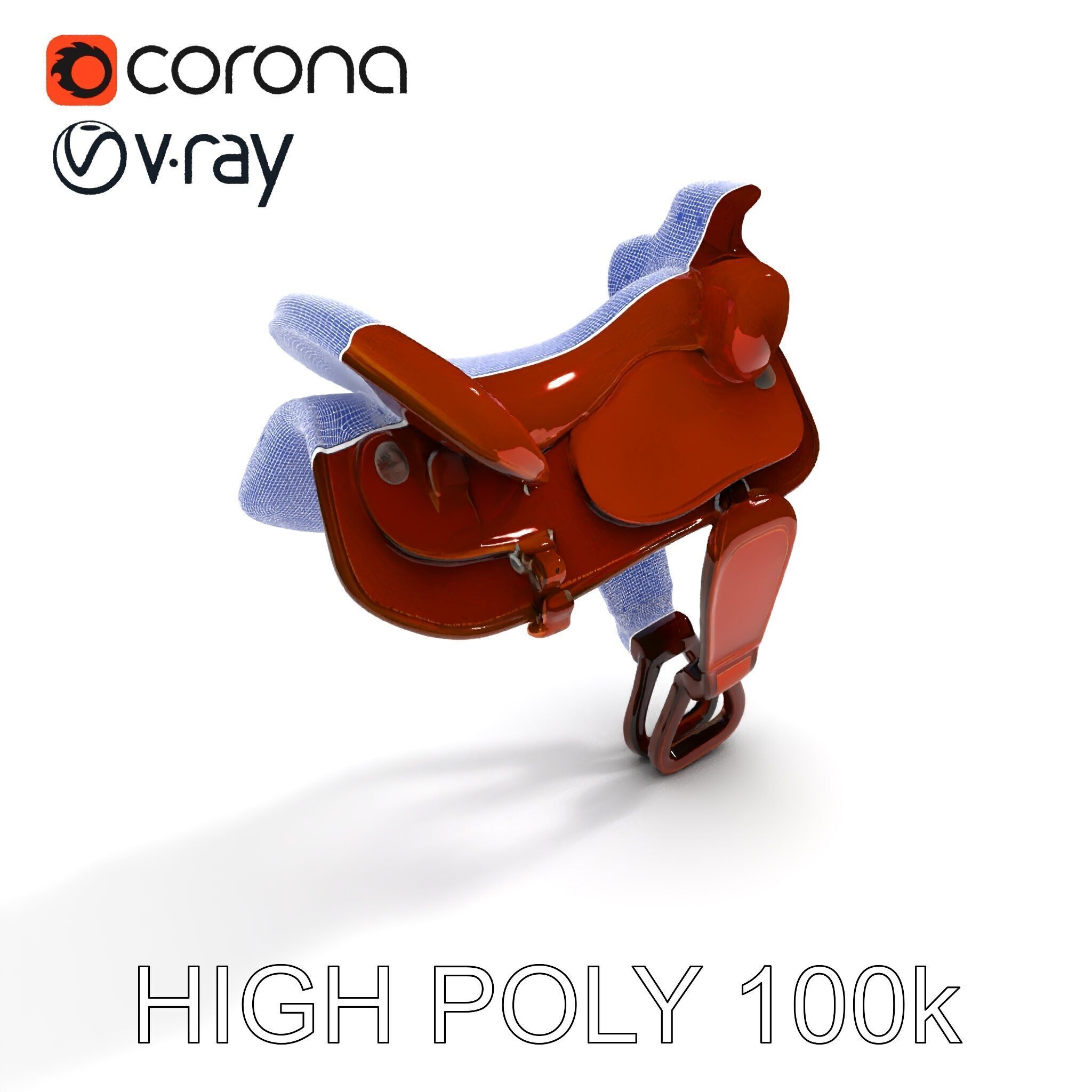Western Saddle D Model Pack Low-poly 3D model_8